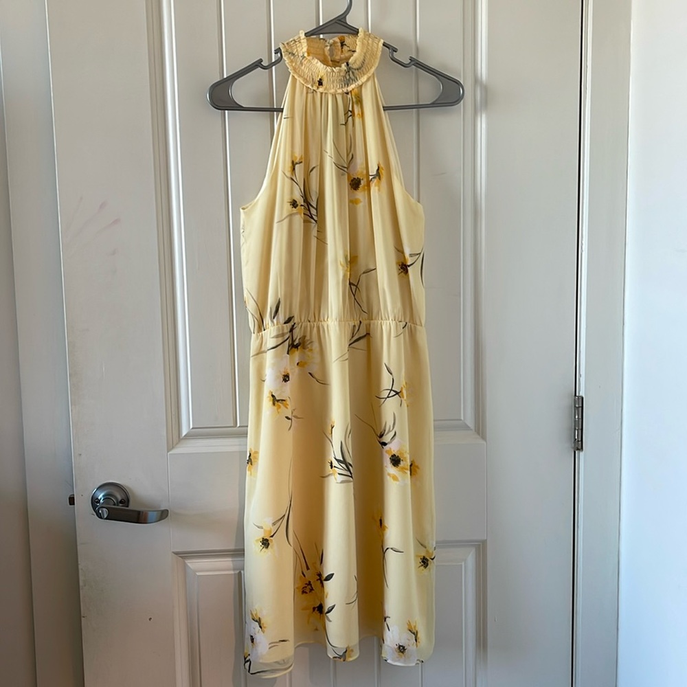 WHBM Yellow floral dress